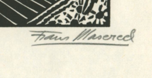 Gravure sur bois signée à la main par l\'artiste belge Frans Masereel