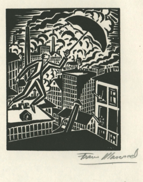 Woodcut by Belgian artist Frans Masereel Le Soleil