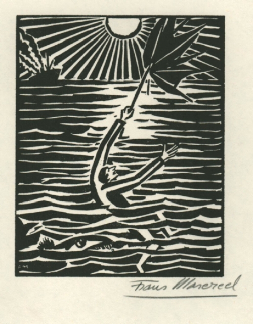 Woodcut by Belgian artist Frans Masereel Le Soleil