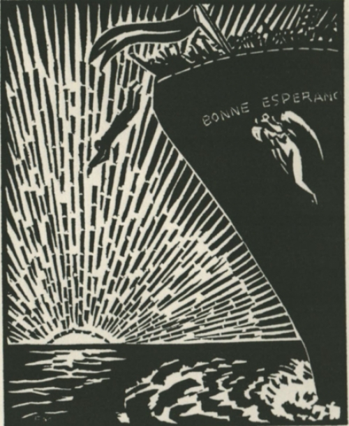 Gravure sur bois signée à la main par l\'artiste belge Frans Masereel