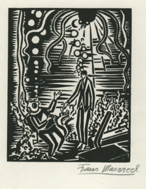 Woodcut by Belgian artist Frans Masereel Le Soleil