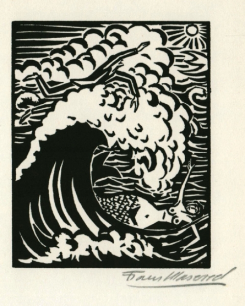 Woodcut by Belgian artist Frans Masereel Le Soleil