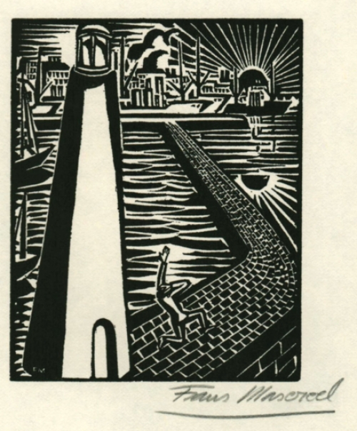 Woodcut by Belgian artist Frans Masereel Le Soleil