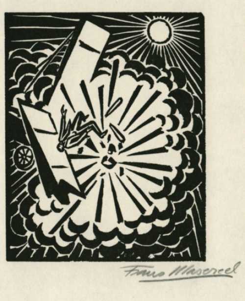 Woodcut by Belgian artist Frans Masereel Le Soleil