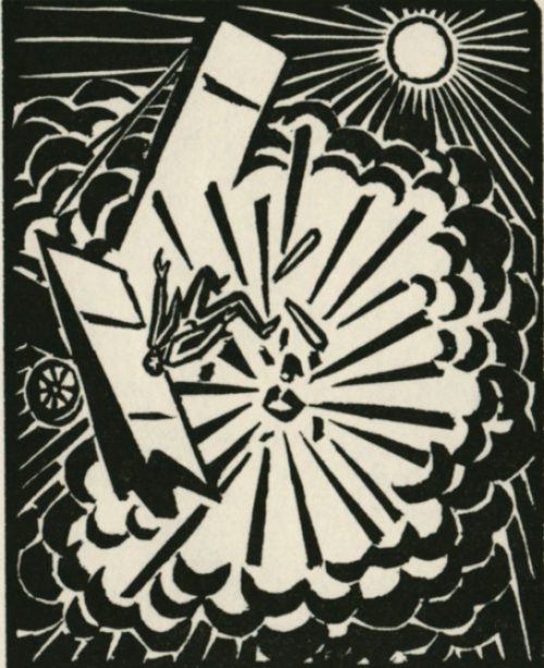Gravure sur bois signée à la main par l\'artiste belge Frans Masereel