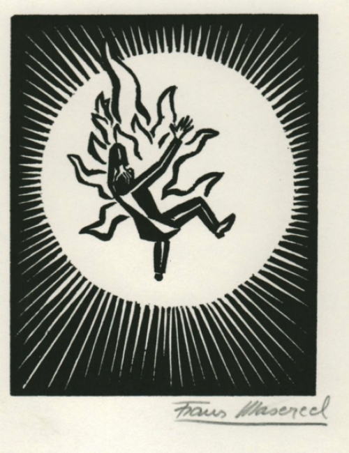 Woodcut by Belgian artist Frans Masereel Le Soleil