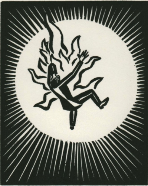 Gravure sur bois signée à la main par l\'artiste belge Frans Masereel