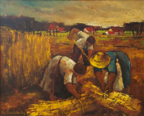 De Belgische kunstenares Lea Vanderstraetenessionistisch schilderij