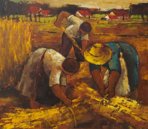 Expressionistisch schilderij van Lea Vanderstraeten