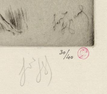 Red stamp of the publisher, Gustave Pellet