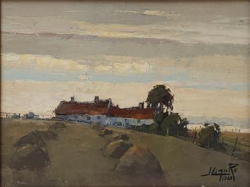 olieverfschilderij op paneel van de Belgische kunstenaar Joseph Lemaire