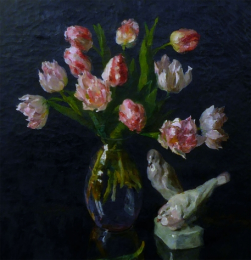 Antwerpse schilder Leo Engels met een stilleven