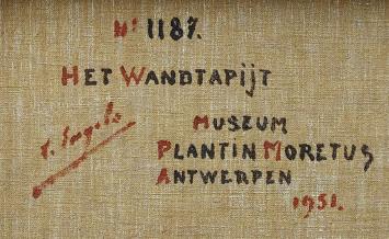 Het wandtapijt Museum Plantin Moretus Antwerpen 1951