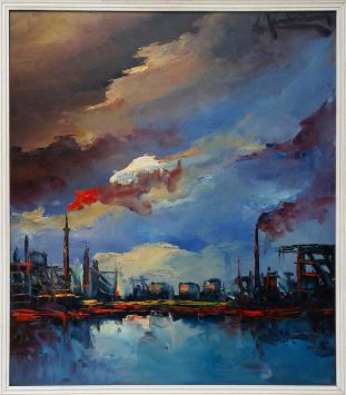 Schilderij op paneel van Leo Jordaens