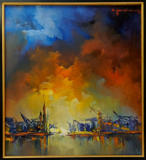 Schilderij op paneel van Leo Jordaens