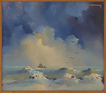 Schilderij op paneel van Leo Jordaens