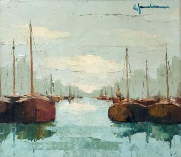 Schilderij op paneel van Leo Jordaens