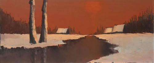 Leo Jordaens met een winterlandschap