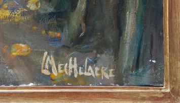 Schilderij van Leo Mechelaere, de Meebrug
