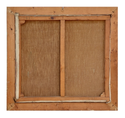 Straatgezicht langs kanaaltje met binnenschepen