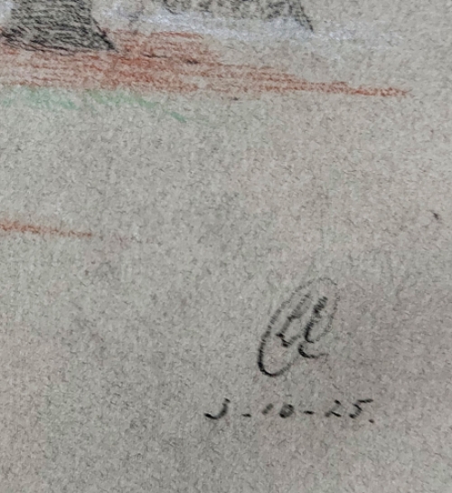 Opgehoogde tekening, opgedragen aan August Vermeylen – Leo Engels – 1925