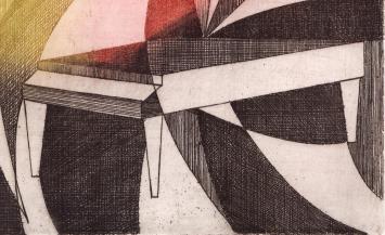 De pianiste, lyrisch abstracte ets