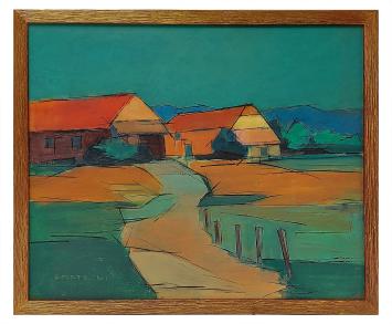 Landschap geschilderd door Mechelse kunstenaar Léon Smets
