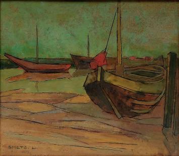 Schilderij aankopen van L. Smets, kunstschilder