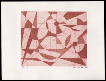 abstracte ets van L. Smets, Belgische graficus