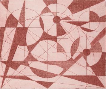 De Belgische etser Léon Smets met een grafisch kunstwerkje