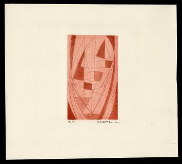 Abstract ets geëtst door Mechelse kunstenaar Léon Smets