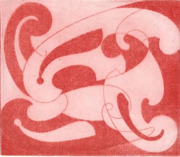 De Belgische etser Léon Smets met een grafisch kunstwerkje