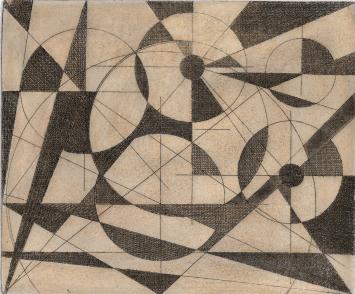 De Belgische etser Léon Smets met een grafisch kunstwerkje