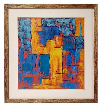 Abstract schilderij van de Belgische kunstenaar Léon Smets
