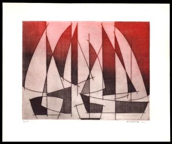 Abstracte ets van de kunstenaar Léon Smets kopen