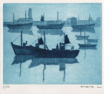 Genummerde ets van Léon Smets (Mechelse kunstenaar)