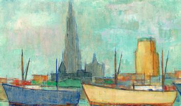 Boten aan de Antwerpse kaai