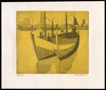 Kunstwerk op papier van de Belgische graficus Léon Smets