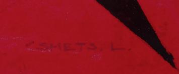 Abstract schilderij, Driehoek en winkelhaak