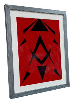 Abstract schilderij, Driehoek en winkelhaak