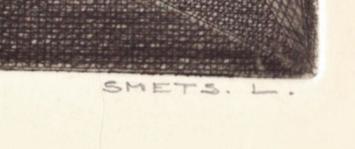 Gesigneerde ets van Léon Smets kopen
