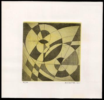 Abstracte ets van de Mechelse kunstenaar Léon Smets kopen