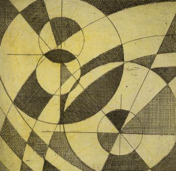 Figuratief abstract kunstwerk op papier