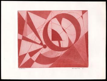 Abstracte ets geëtst door Mechelse kunstenaar Léon Smets