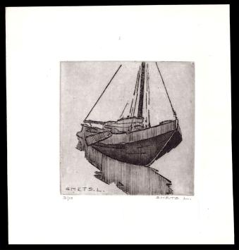Tjalk, boot geëtst door Léon Smets