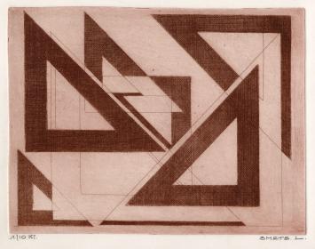 Kleine genummerde ets van Léon Smets, 1 van de 10