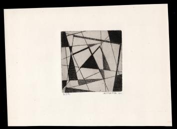 Figuratief abstract geëtst door Mechelse kunstenaar Léon Smets