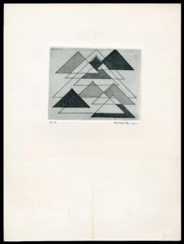 Figuratief abstracte ets van de Belgische graficus Léon Smets kopen