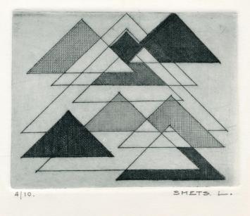 Kleine genummerde ets van Léon Smets