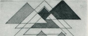 Figuratief abstract grafisch werk op papier